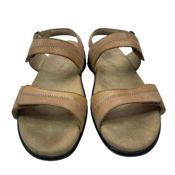 SAS Size 11 Nudu Sandal Dawn Beige Leather Slingback Shoes Adjustable Women's - Picture 2 of 10